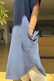 Made in Italy Paulo Pillow Cotton Shirt Dress French Navy